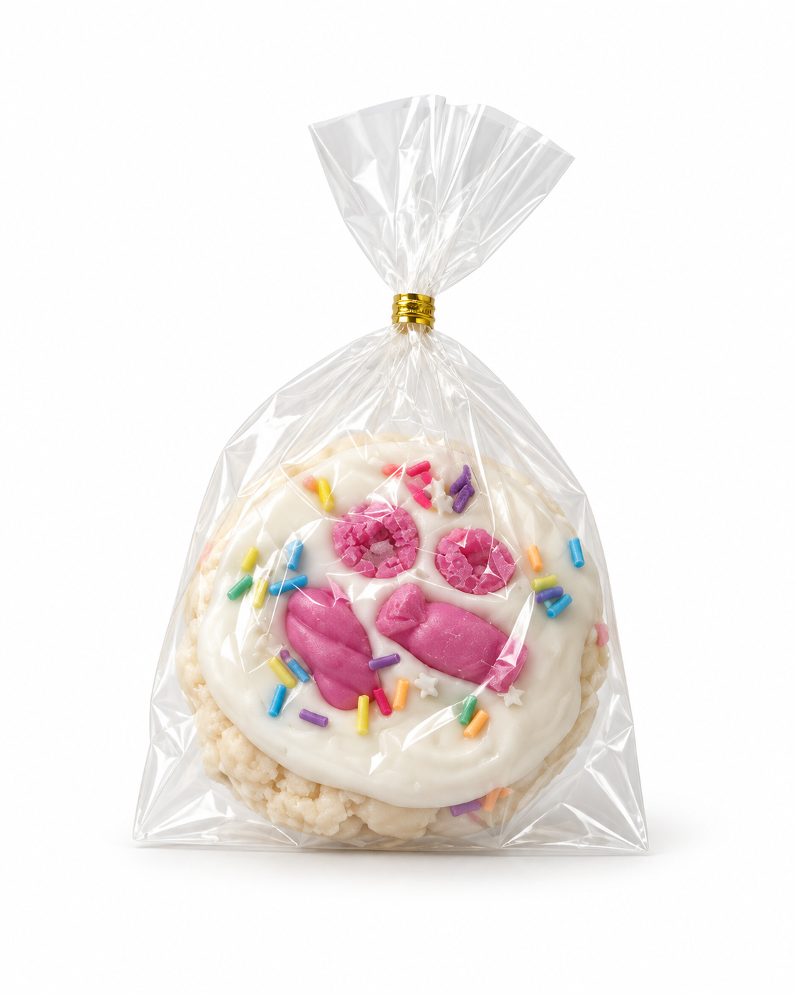 Vanilla cookie shaped scented wax melt in a clear favor wrapper